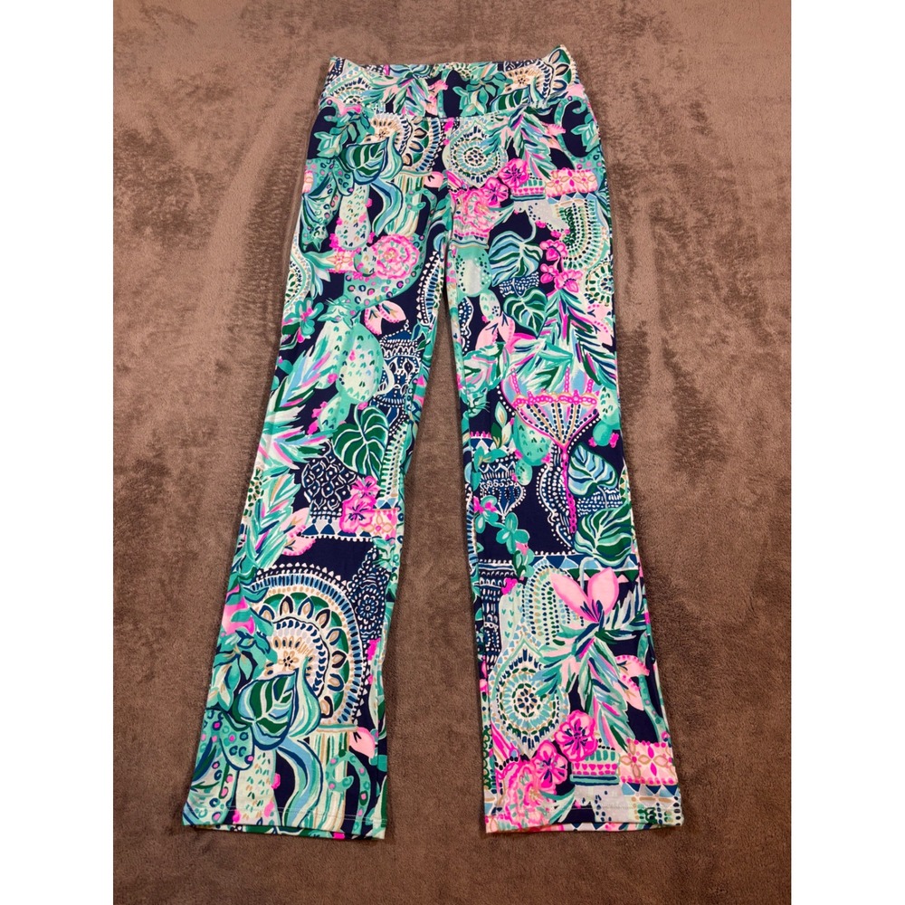 Lilly Pulitzer Loralee Lookin' Sharp Weekender Leggings XS Tropical Floral Pants